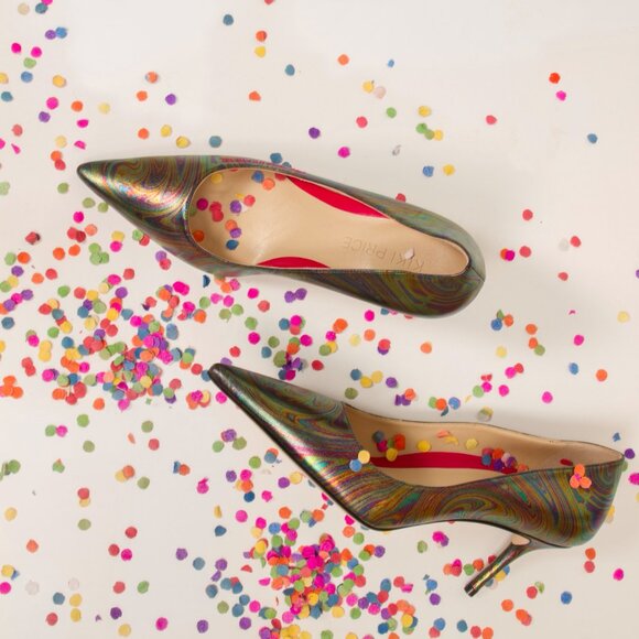 Stylish Oil Wash Leather Pumps - Picture 5 of 10